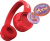 A pair of red headphones with two decorative discs shown separately. Náhľad obrázku produktu