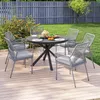 Runder Gartentisch Ø 118 cm mit Aluminiumrahmen für Balkon, Produktbild-Vorschau 4
