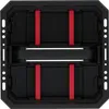 A top-down view of a black tool case with red straps. Produktbild-Vorschau