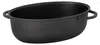 A black oval roasting pan with handles is shown from a slightly elevated side angle against a white background. Náhled obrázku produktu