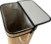 A top-down view of an open bamboo laundry hamper with a lid. Produktbild-Vorschau