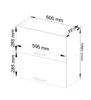 Technical drawing with dimensions of a cabinet with two drawers. Anteprima dell’immagine prodotto