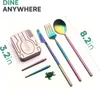 A set of rainbow-colored cutlery with a carrying case and a small turtle charm. Náhľad obrázku produktu