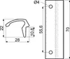 Technical drawing with dimensions of a balcony door handle. Produktbild-Vorschau