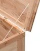 A close-up view of the lid and side of a wooden chest. Náhled obrázku produktu