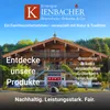 A traditional wooden building with text overlays advertising energy products. Produktbild-Vorschau