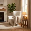 Moderne Bergère-Sessel aus weißem Bouclé-Stoff Kamo für Produktbild-Vorschau 2