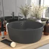 vidaXL umyvadlo s přepadem matné tmavě šedé 36x13 cm Náhled obrázku produktu 2