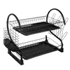 A black two-tier dish drying rack. Produktbild-Vorschau