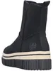 Auf dem Bild ist ein schwarzer Stiefel zu sehen der von der Seite abgebildet ist Der Stiefel hat eine glatte Oberfläche und eine robuste Sohle mit Profil Produktbild-Vorschau