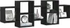 vidaXL Scaffale a muro nero effetto rovere 129x18x42 cm Anteprima dell’immagine prodotto 4