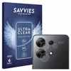 A product shot featuring packaging for screen protectors and a close-up of a smartphone camera module with the protectors applied. Produktbild-Vorschau
