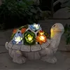 Garten Solar Schildkröte mit Blumen, Gartenleuchten, Solar Produktbild-Vorschau 1