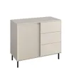 A neutral-toned dresser with one sliding door and three drawers. Náhľad obrázku produktu