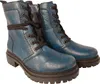 A pair of blue lace-up boots with black laces and soles, shown against a white background. Voir les images du produit