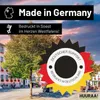 A street scene with buildings and trees, overlaid with marketing text and logos. Produktbild-Vorschau