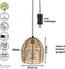LED Rattan Lampe batteriebetrieben 16x18x16cm warmweiß Produktbild-Vorschau 6