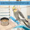 2er Set Vogelkäfig-Zubehör, Edelstahlnapf & Holzsitzstange, Produktbild-Vorschau 6