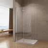Falttür Dusche 65x197 cm Duschabtrennung Glas Pendeltür Produktbild-Vorschau 1
