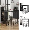 Bartisch-Set Vicco Naila Schwarz 121.5 x 40 cm mit 2 Produktbild-Vorschau 2