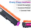 Two toner cartridges are shown, with text highlighting product features. Produktbild-Vorschau