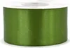 38mm breites, 25m langes, einseitig glänzendes khaki - grünes Satinband auf Rolle. Perfekt für Bastelprojekte und Geschenkverpackungen Produktbild-Vorschau