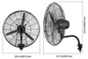 Ventilateur mural industriel SucceBuy 110 W, 67 cm, 7 m/s, Voir les images du produit 8