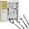A set of cutlery in its packaging, with some pieces displayed outside the box. Produktbild-Vorschau