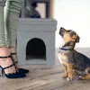 relaxdays Katzenhöhle Hocker in Grau Produktbild-Vorschau 5