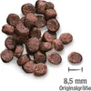 A pile of brown kibble pieces with a size indicator and text. Náhľad obrázku produktu