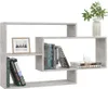 A gray floating shelf with books and a framed picture. Produktbild-Vorschau