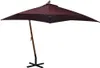 The Living Store Ampelschirm mit Mast Bordeauxrot 3x3 m Produktbild-Vorschau 1