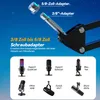 A marketing image showing microphone adapters and various compatible microphones. Produktbild-Vorschau