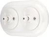 Interrupteur encastré porcelaine Retro Rotary, double, Voir les images du produit 1