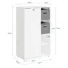 Abmessungen des SoBuy Wäscheschranks BZR218-W: 85cm x 50cm x 30cm mit grauen Aufbewahrungsboxen Anteprima dell’immagine prodotto