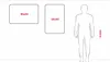 A diagram showing two different sized metallic magnetic boards next to a human silhouette for scale, with dimensions indicated. Anteprima dell’immagine prodotto