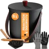 BLACK OAK Ascheeimer TOBA 5L – schwarz mit Deckel, Feger, Produktbild-Vorschau 9