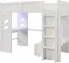 Hochbett mit Schreibtisch, Stauraum und LED-Beleuchtung, Produktbild-Vorschau 6