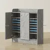 Mobiletto scarpe HOMCOM con 2 ante e 4 ripiani aperti, per Anteprima dell’immagine prodotto 3