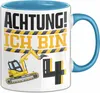 4. Geburtstag Geschenk Tasse Becher Jungs Baustelle Produktbild-Vorschau 1