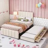 A child's bedroom with a bed, a pull-out bed, and a wardrobe. Produktbild-Vorschau