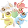 Kinder Geschirr-Set aus Holz, Spielküchen-Zubehör mit Produktbild-Vorschau 1