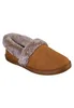 A single brown slipper with faux fur trim is shown against a white background. Produktbild-Vorschau