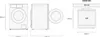 Technical drawings of a washing machine with dimensions. Produktbild-Vorschau