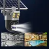 A solar-powered security camera with built-in lights, shown with examples of its night vision and color imaging capabilities. Náhľad obrázku produktu