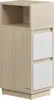 A narrow bedside table with two white drawers and an open shelf. Produktbild-Vorschau