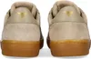 The back view of two beige suede sneakers with gum soles. Produktbild-Vorschau