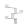 A white, modern, zig-zag shaped wall shelf against a white background. Podgląd zdjęcia produktu