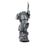 A side view of a grey Ork Meganob Shota figurine. Náhled obrázku produktu