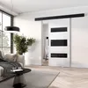 Posuvné interiérové dveře BARRET 14 - 106 cm, bílé / černé Náhled obrázku produktu 1